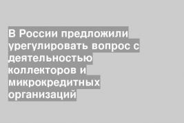 В России предложили урегулировать вопрос с деятельностью коллекторов и микрокредитных организаций
