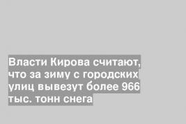 Власти Кирова считают, что за зиму с городских улиц вывезут более 966 тыс. тонн снега