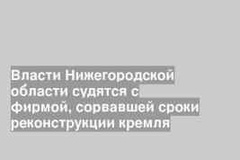 Власти Нижегородской области судятся с фирмой, сорвавшей сроки реконструкции кремля