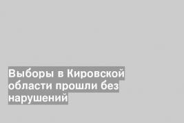Выборы в Кировской области прошли без нарушений
