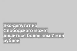 Экс-депутат из Слободского может лишиться более чем 7 млн рублей