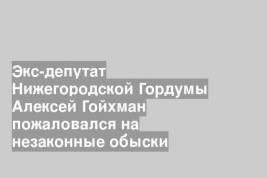 Экс-депутат Нижегородской Гордумы Алексей Гойхман пожаловался на незаконные обыски