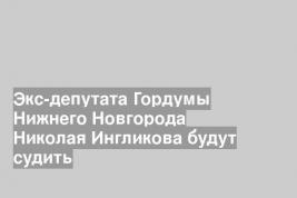 Экс-депутата Гордумы Нижнего Новгорода Николая Ингликова будут судить