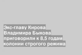 Экс-главу Кирова Владимира Быкова приговорили к 8,5 годам колонии строгого режима