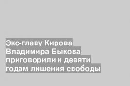 Экс-главу Кирова Владимира Быкова приговорили к девяти годам лишения свободы