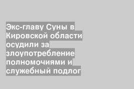 Экс-главу Суны в Кировской области осудили за злоупотребление полномочиями и служебный подлог