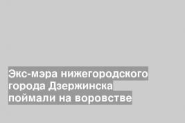 Экс-мэра нижегородского города Дзержинска поймали на воровстве