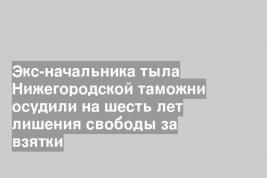 Экс-начальника тыла Нижегородской таможни осудили на шесть лет лишения свободы за взятки