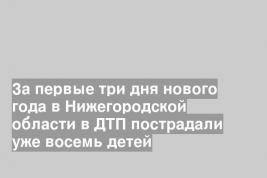 За первые три дня нового года в Нижегородской области в ДТП пострадали уже восемь детей
