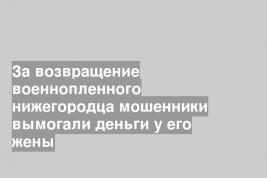 За возвращение военнопленного нижегородца мошенники вымогали деньги у его жены