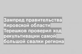 Зампред правительства Кировской области Терешков проверил ход рекультивации самой большой свалки региона