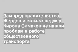 Зампред правительства Жердев и сити-менеджер Кирова Симаков не нашли проблем в работе общественного транспорта