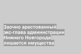 Заочно арестованный экс-глава администрации Нижнего Новгорода лишается имущества