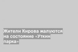 Жители Кирова жалуются на состояние «Уткин парка»