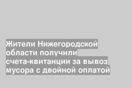 Жители Нижегородской области получили счета-квитанции за вывоз мусора с двойной оплатой