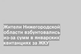 Жители Нижегородской области взбунтовались из-за сумм в январских квитанциях за ЖКУ