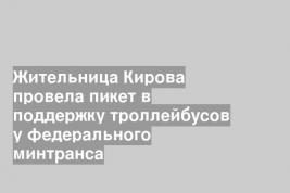 Жительница Кирова провела пикет в поддержку троллейбусов у федерального минтранса
