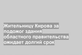 Жительницу Кирова за подожог здания областного правительства ожидает долгий срок