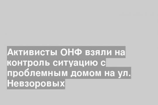 Активисты ОНФ взяли на контроль ситуацию с проблемным домом на ул. Невзоровых