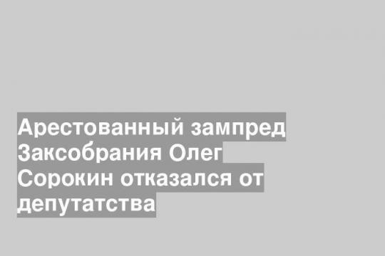 Арестованный зампред Заксобрания Олег Сорокин отказался от депутатства