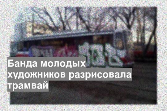 Банда молодых художников разрисовала трамвай