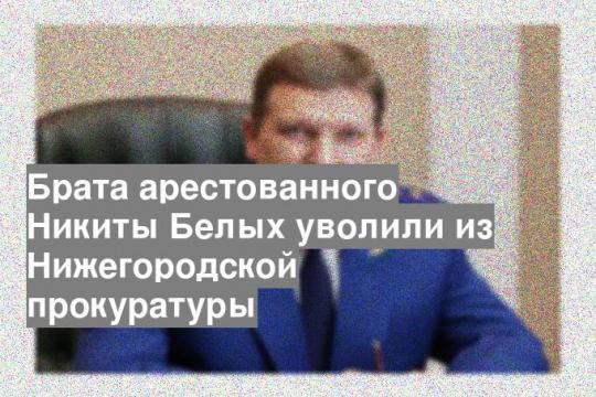 Брата арестованного Никиты Белых уволили из Нижегородской прокуратуры