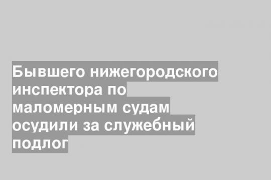 Бывшего нижегородского инспектора по маломерным судам осудили за служебный подлог