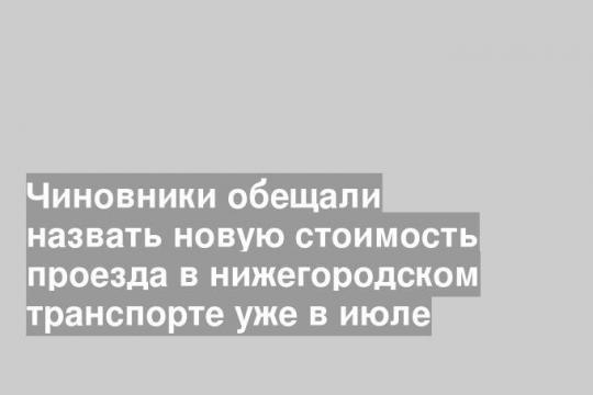 Чиновники обещали назвать новую стоимость проезда в нижегородском транспорте уже в июле