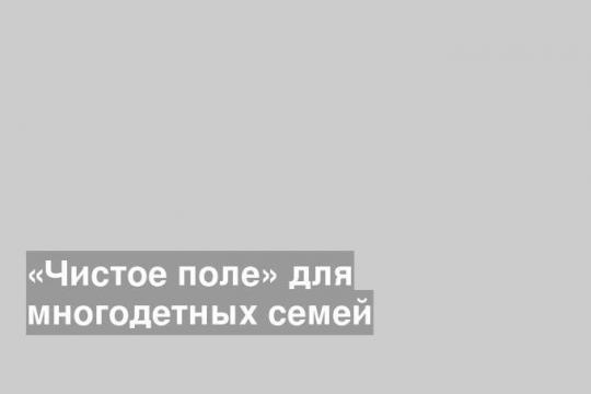 «Чистое поле» для многодетных семей