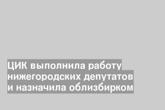 ЦИК выполнила работу нижегородских депутатов и назначила облизбирком