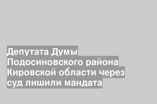 Депутата Думы Подосиновского района Кировской области через суд лишили мандата