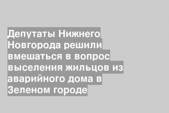 Депутаты Нижнего Новгорода решили вмешаться в вопрос выселения жильцов из аварийного дома в Зеленом городе