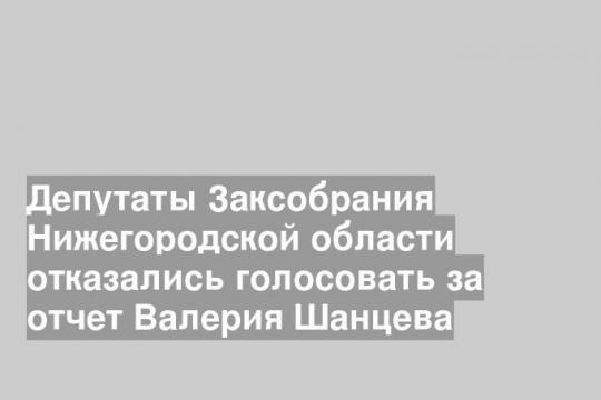 Депутаты Заксобрания Нижегородской области отказались голосовать за отчет Валерия Шанцева