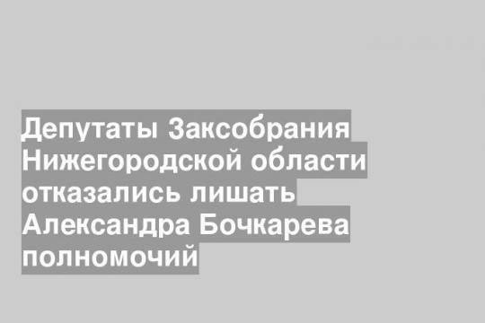 Депутаты Заксобрания Нижегородской области отказались лишать Александра Бочкарева полномочий