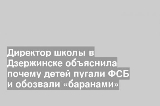 Директор школы в Дзержинске объяснила почему детей пугали ФСБ и обозвали «баранами»