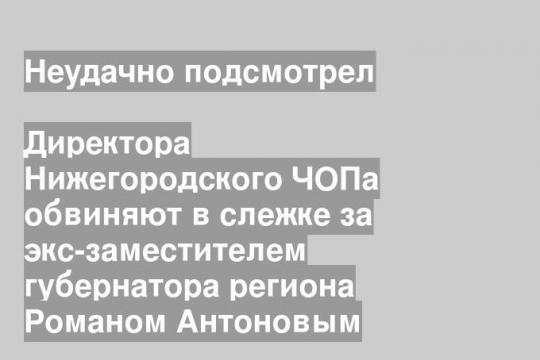 Директора Нижегородского ЧОПа обвиняют в слежке за экс-заместителем губернатора региона Романом Антоновым