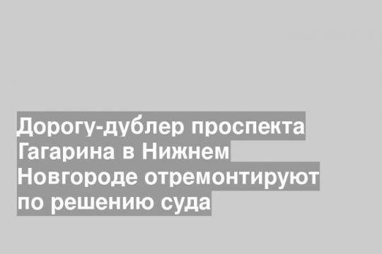 Дорогу-дублер проспекта Гагарина в Нижнем Новгороде отремонтируют по решению суда