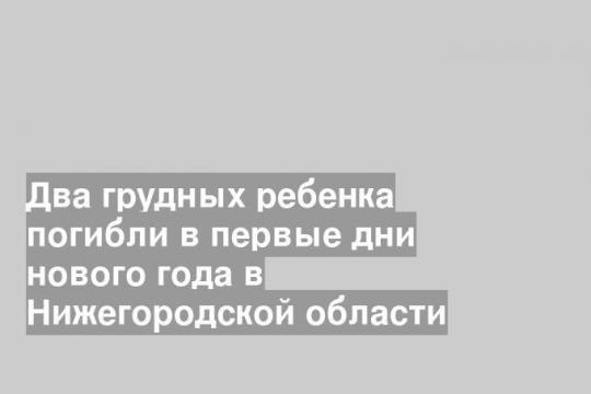 Два грудных ребенка погибли в первые дни нового года в Нижегородской области