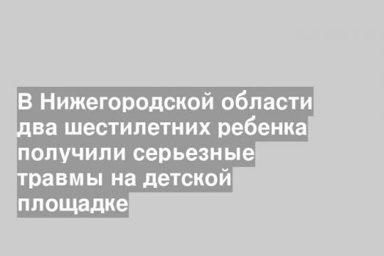 В Нижегородской области два шестилетних ребенка получили серьезные травмы на детской площадке