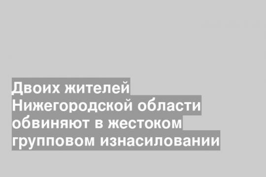 Двоих жителей Нижегородской области обвиняют в жестоком групповом изнасиловании