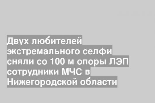 Двух любителей экстремального селфи сняли со 100 м опоры ЛЭП сотрудники МЧС в Нижегородской области