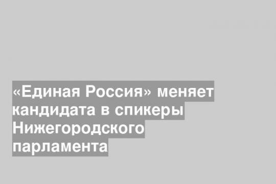 «Единая Россия» меняет кандидата в спикеры Нижегородского парламента
