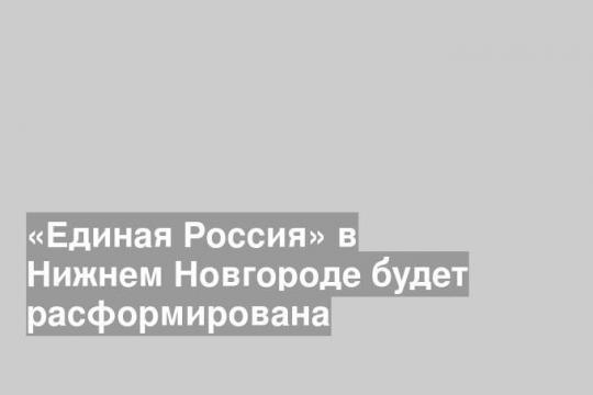 «Единая Россия» в Нижнем Новгороде будет расформирована