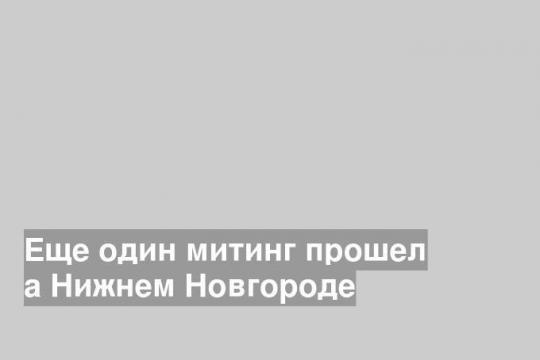 Еще один митинг прошел а Нижнем Новгороде