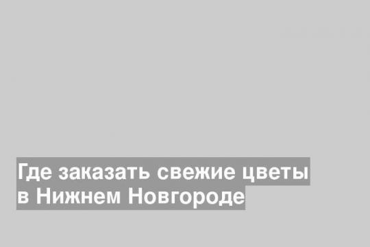 Где заказать свежие цветы в Нижнем Новгороде