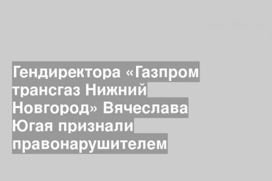 Гендиректора «Газпром трансгаз Нижний Новгород» Вячеслава Югая признали правонарушителем
