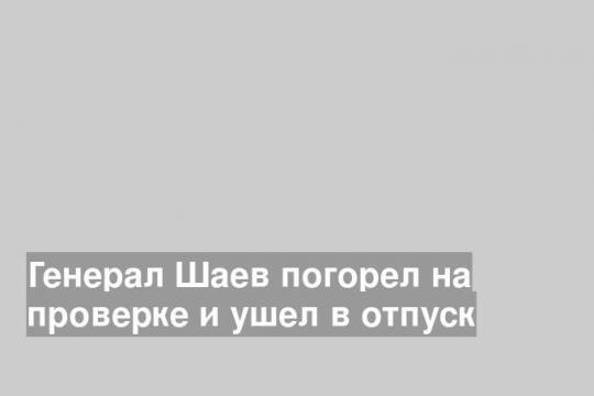 Генерал Шаев погорел на проверке и ушел в отпуск