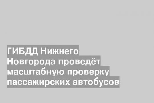 ГИБДД Нижнего Новгорода проведёт масштабную проверку пассажирских автобусов