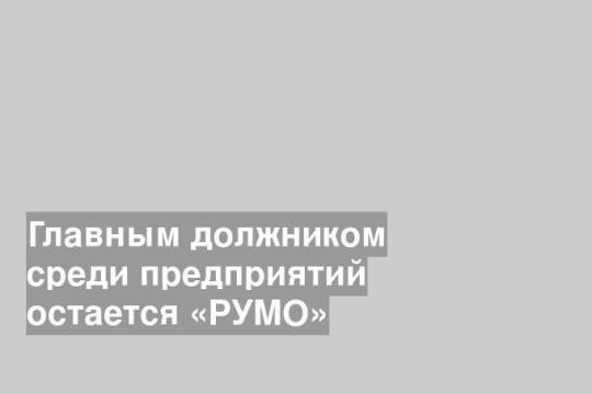 Главным должником среди предприятий остается «РУМО»