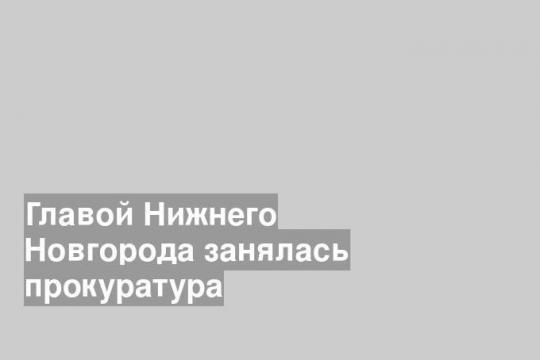 Главой Нижнего Новгорода занялась прокуратура